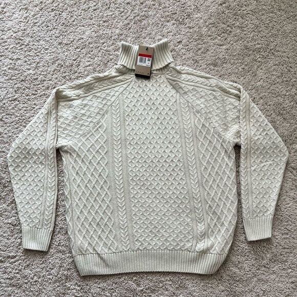 Nike Life Cable Knit Turtleneck Sweater Bone - Picture 6 of 8